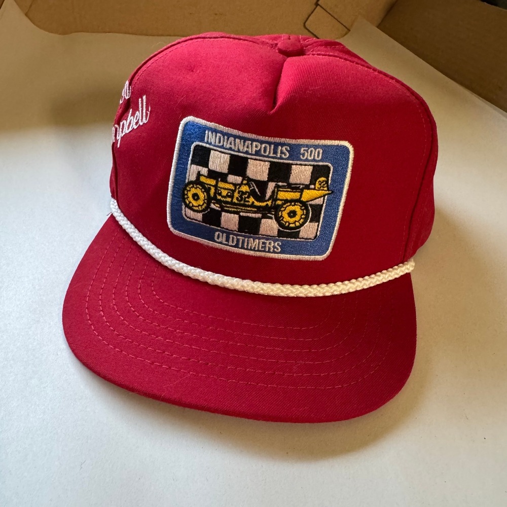 Vintage Cap America Indianapolis 500 Oldtimers Red Hat‎ USA Bob Campbell